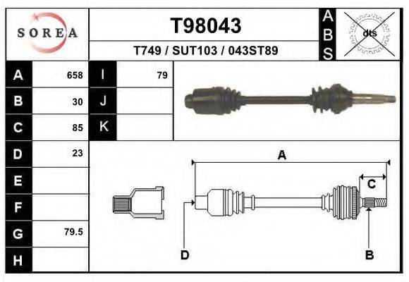 EAI T98043 Приводний вал