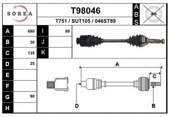 EAI T98046 Приводний вал