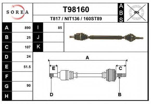 EAI T98160 Приводний вал