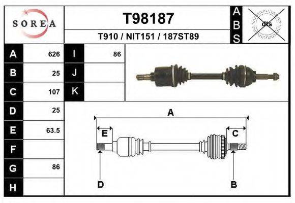 EAI T98187 Приводний вал