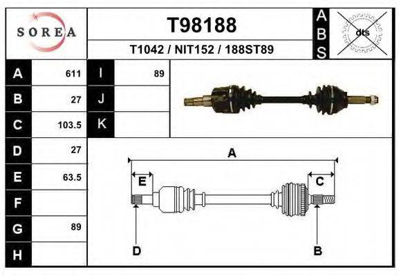 EAI T98188 Приводний вал