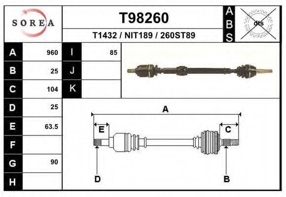 EAI T98260 Приводний вал