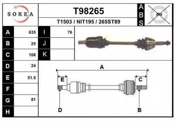 EAI T98265 Приводний вал