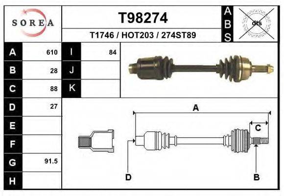 EAI T98274 Приводний вал