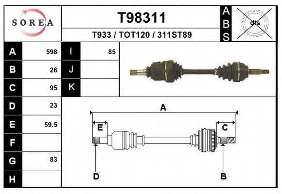 EAI T98311 Приводний вал