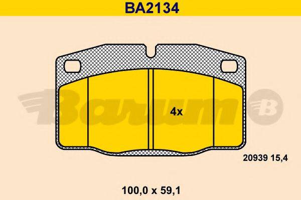 BARUM BA2134 Комплект гальмівних колодок, дискове гальмо