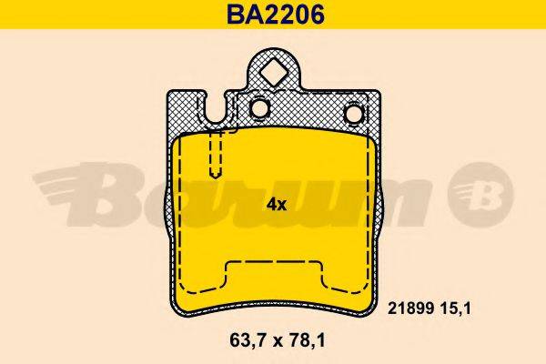 BARUM BA2206 Комплект гальмівних колодок, дискове гальмо