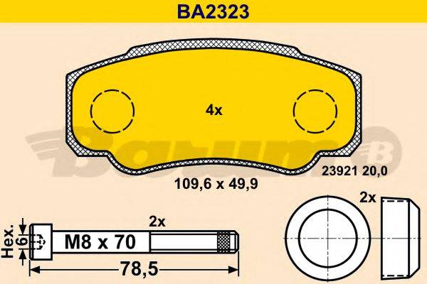 BARUM BA2323 Комплект гальмівних колодок, дискове гальмо