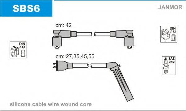 JANMOR SBS6 Комплект дротів запалювання