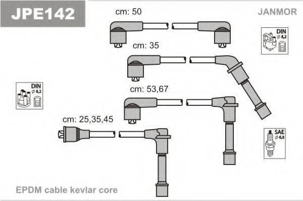 JANMOR JPE142 Комплект дротів запалювання