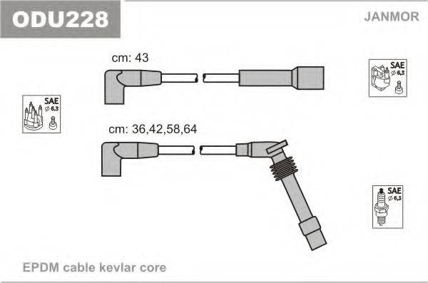 JANMOR ODU228 Комплект дротів запалювання