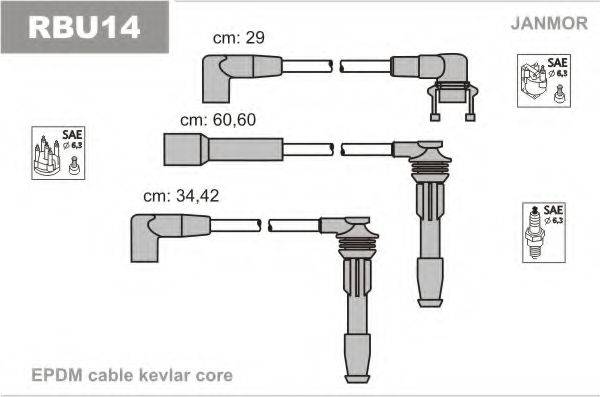 JANMOR RBU14 Комплект дротів запалювання