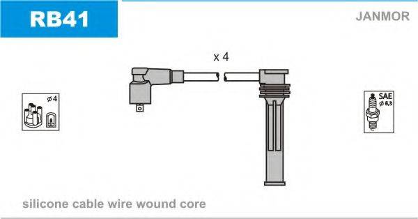 JANMOR RB41 Комплект дротів запалювання