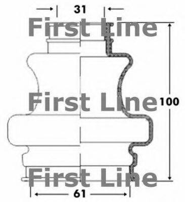 FIRST LINE FCB6092 Пильовик, приводний вал