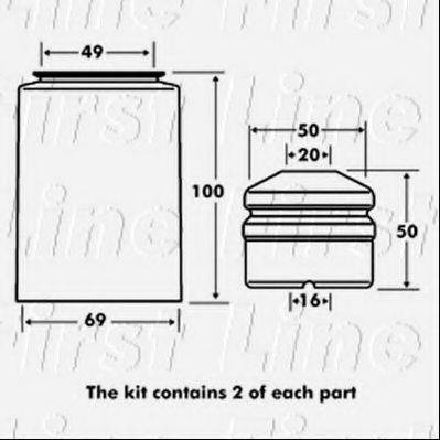 FIRST LINE FPK7028 Пилозахисний комплект, амортизатор