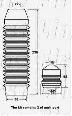 FIRST LINE FPK7078 Пилозахисний комплект, амортизатор