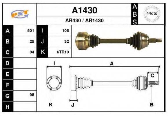 SNRA A1430 Приводний вал