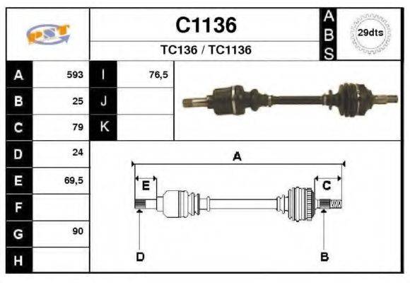 SNRA C1136 Приводний вал