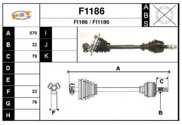 SNRA F1186 Приводний вал