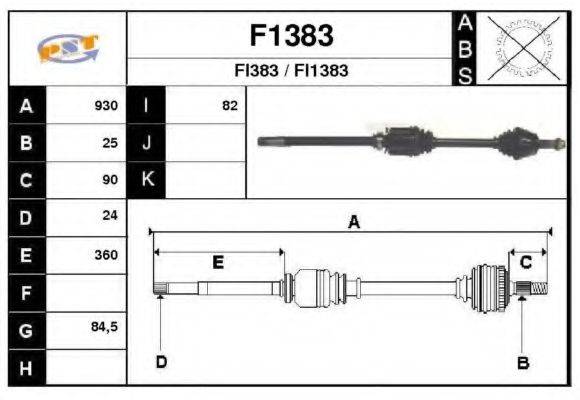 SNRA F1383 Приводний вал