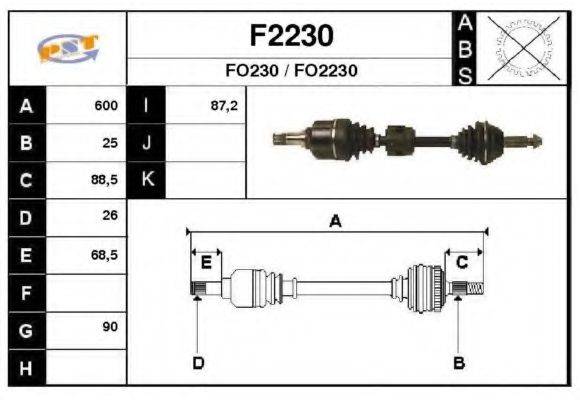 SNRA F2230 Приводний вал