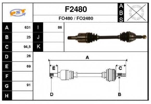 SNRA F2480 Приводний вал