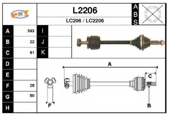 SNRA L2206 Приводний вал