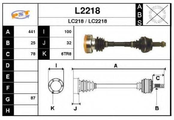 SNRA L2218 Приводний вал