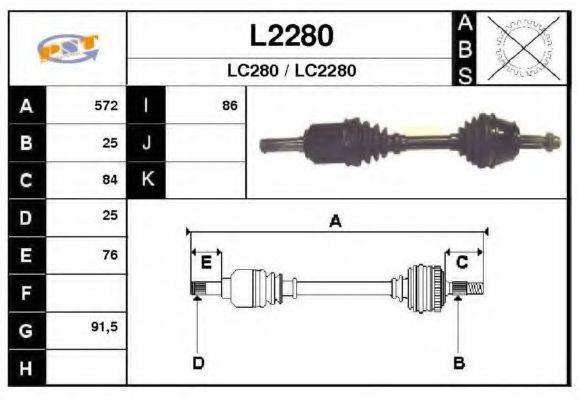 SNRA L2280 Приводний вал