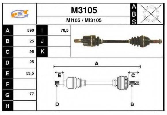 SNRA M3105 Приводний вал