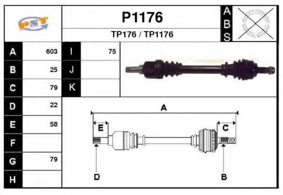 SNRA P1176 Приводний вал