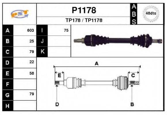 SNRA P1178 Приводний вал