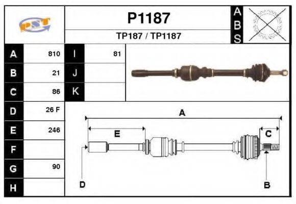 SNRA P1187 Приводний вал