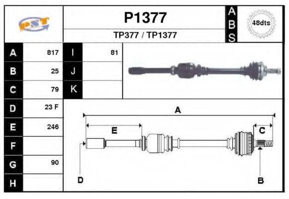 SNRA P1377 Приводний вал