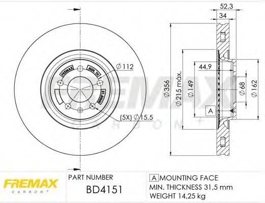 FREMAX BD4151 гальмівний диск