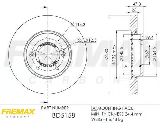 FREMAX BD5158 гальмівний диск