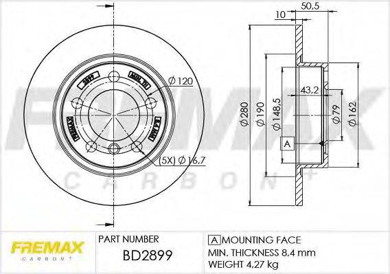 FREMAX BD2899 гальмівний диск