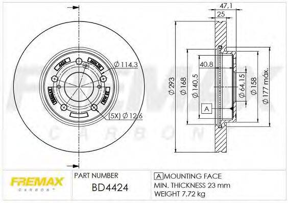 FREMAX BD4424 гальмівний диск