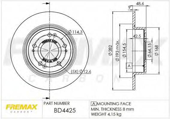 FREMAX BD4425 гальмівний диск