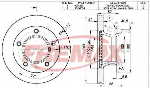 FREMAX BD0180 гальмівний диск