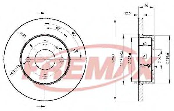 FREMAX BD1453 гальмівний диск