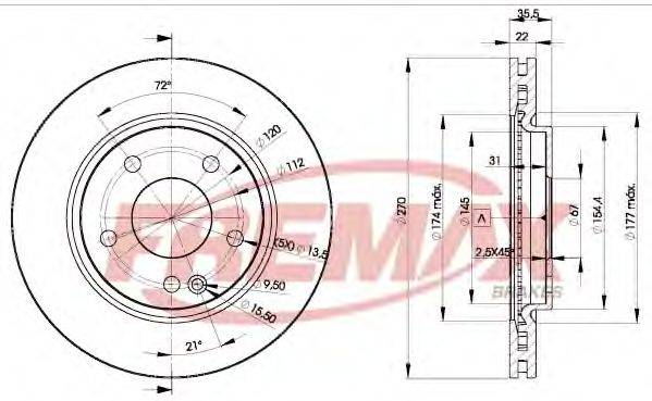 FREMAX BD2112 гальмівний диск