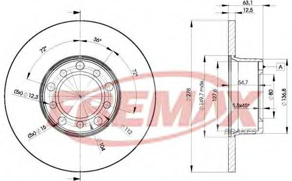 FREMAX BD2780 гальмівний диск