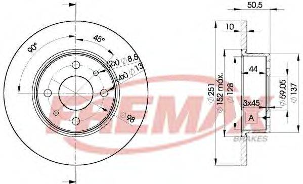 FREMAX BD4070 гальмівний диск