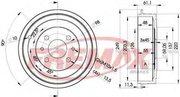 FREMAX BD4593 Гальмівний барабан