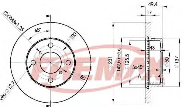 FREMAX BD6044 гальмівний диск