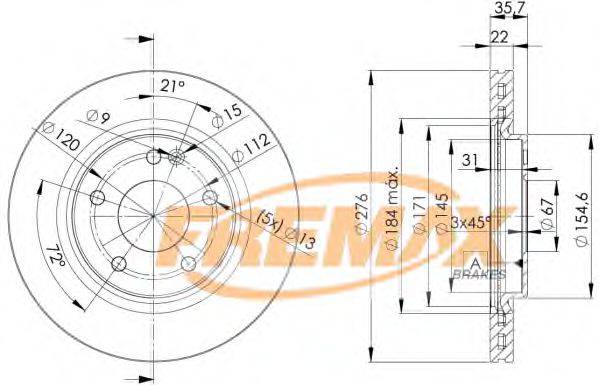 FREMAX BD0612 гальмівний диск