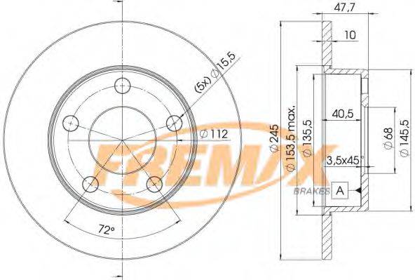 FREMAX BD2746 гальмівний диск