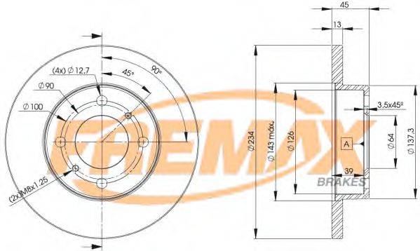 FREMAX BD9280 гальмівний диск