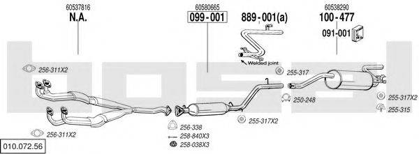 BOSAL 01007256 Система випуску ОГ